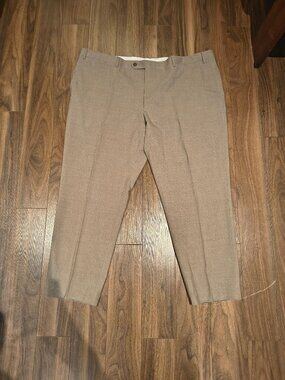 Canali Wool Stretch Dress Pants Beige 64R 48x29 Made Italy